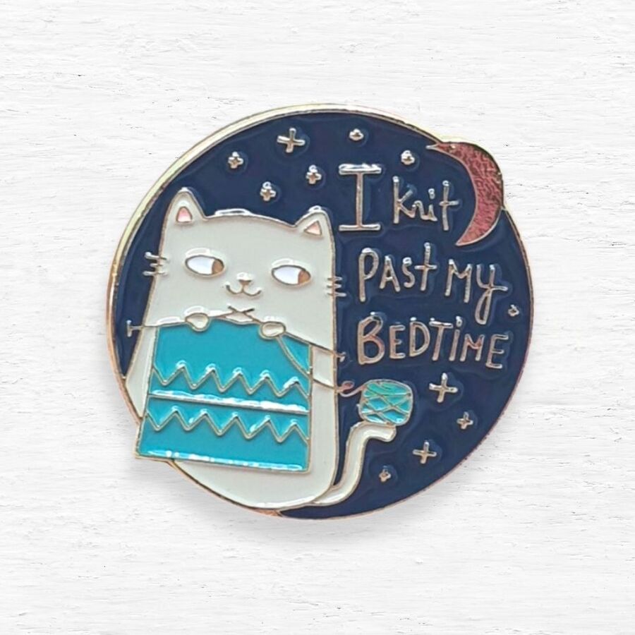 I Knit Past my Bedtime Enamel Pin