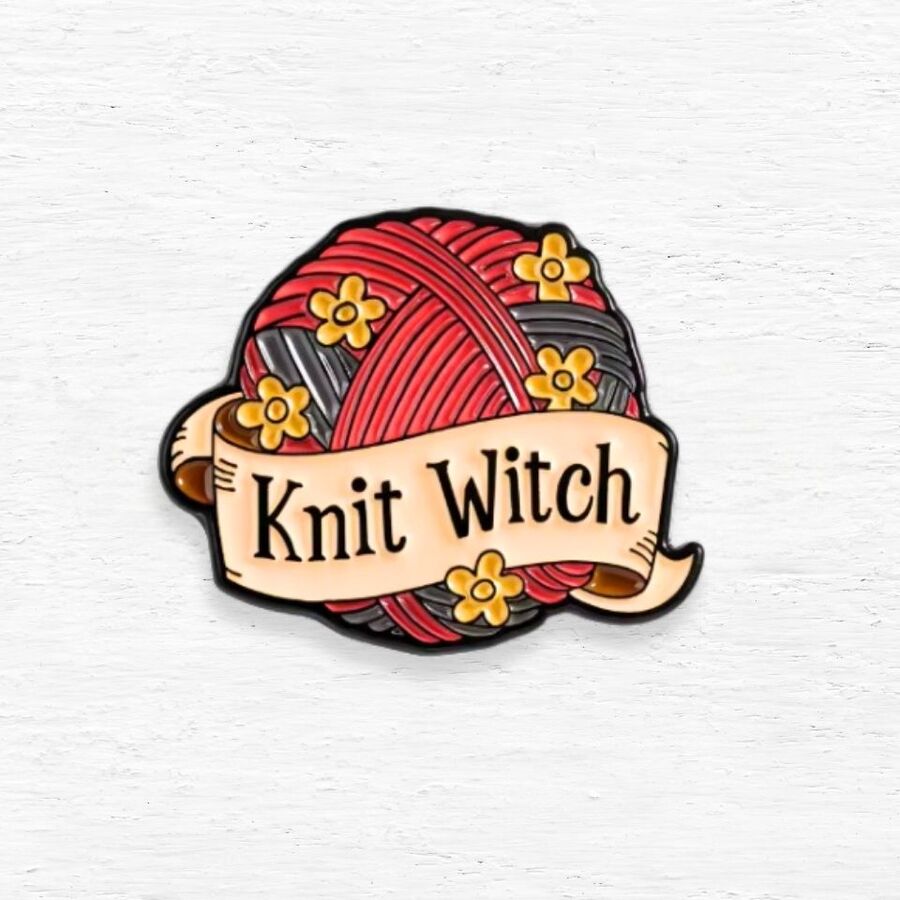Knit Witch Enamel Pin