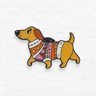 Dachshund in Sweater Enamel Pin
