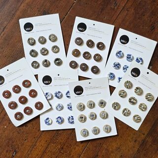 Ceramic Buttons - Set of Nine Round 1.5cm