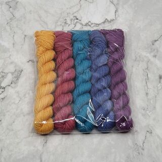 5 x 20g Mini Skein Set - Set 19 on 4ply Supernova